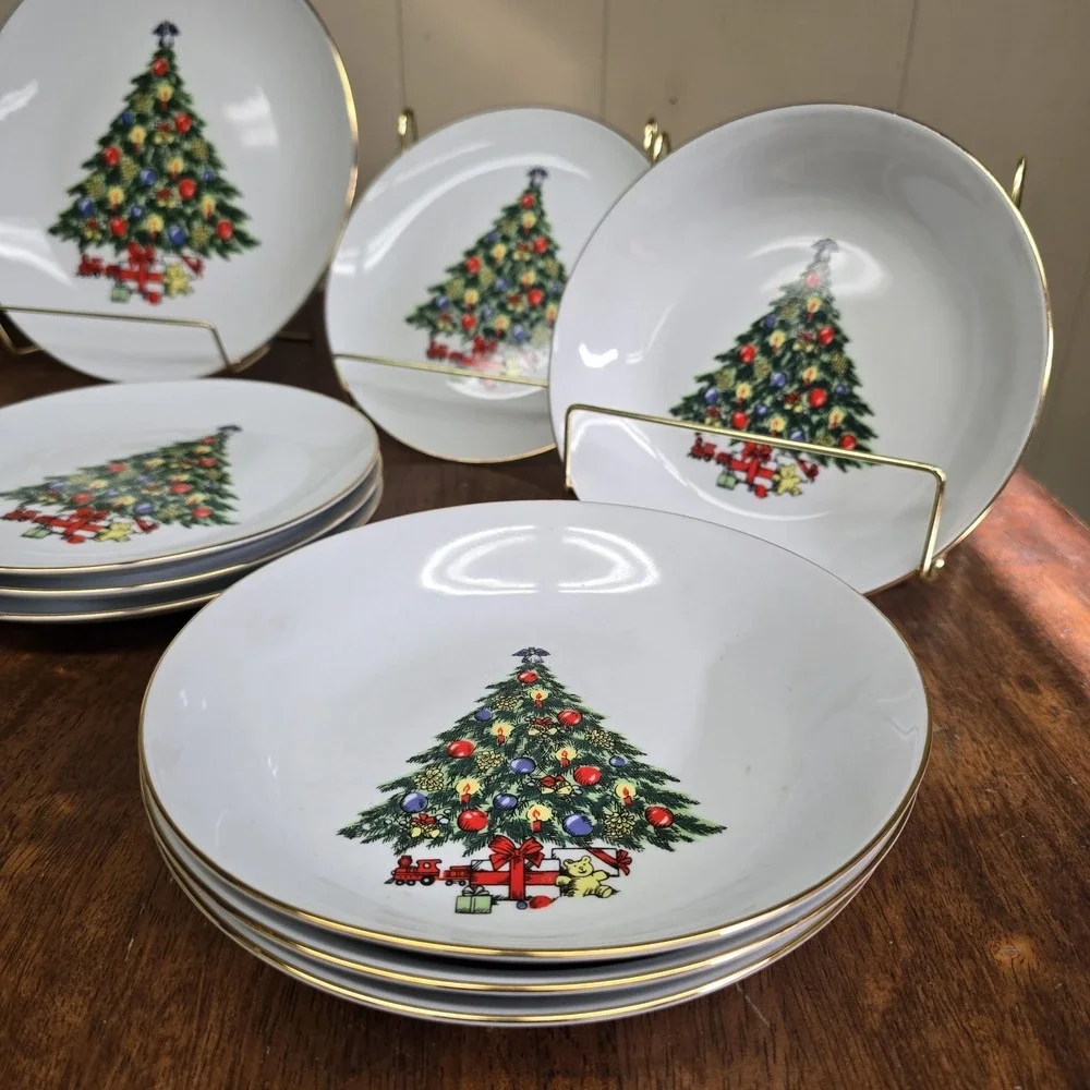 Vintage Jamestown China Christmas Treasure 20 Pc Dinner Set 1989 Plates Dishes